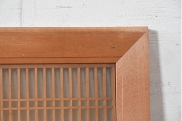 ヴィンテージ建具　昭和後期　細身の桟で多彩な幾何学模様を表した欄間2枚セット　(R-090715)