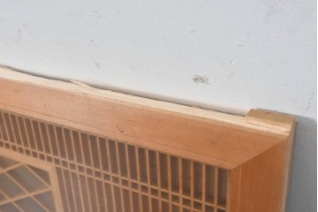 ヴィンテージ建具　昭和後期　細身の桟で多彩な幾何学模様を表した欄間2枚セット　(R-090715)