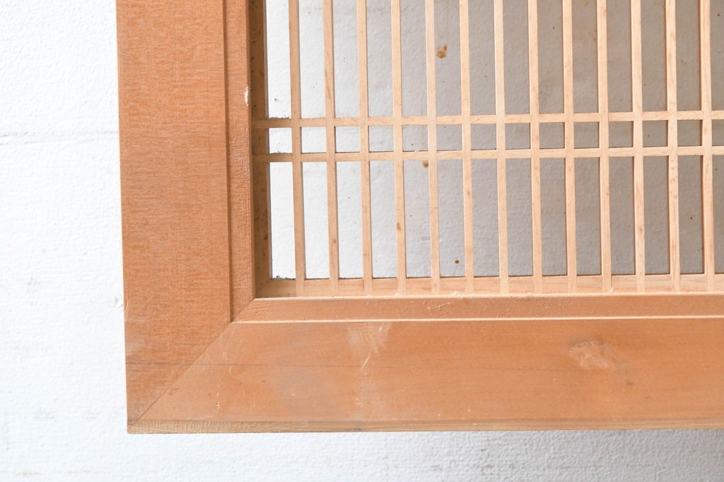 ヴィンテージ建具　昭和後期　細身の桟で多彩な幾何学模様を表した欄間2枚セット　(R-090715)