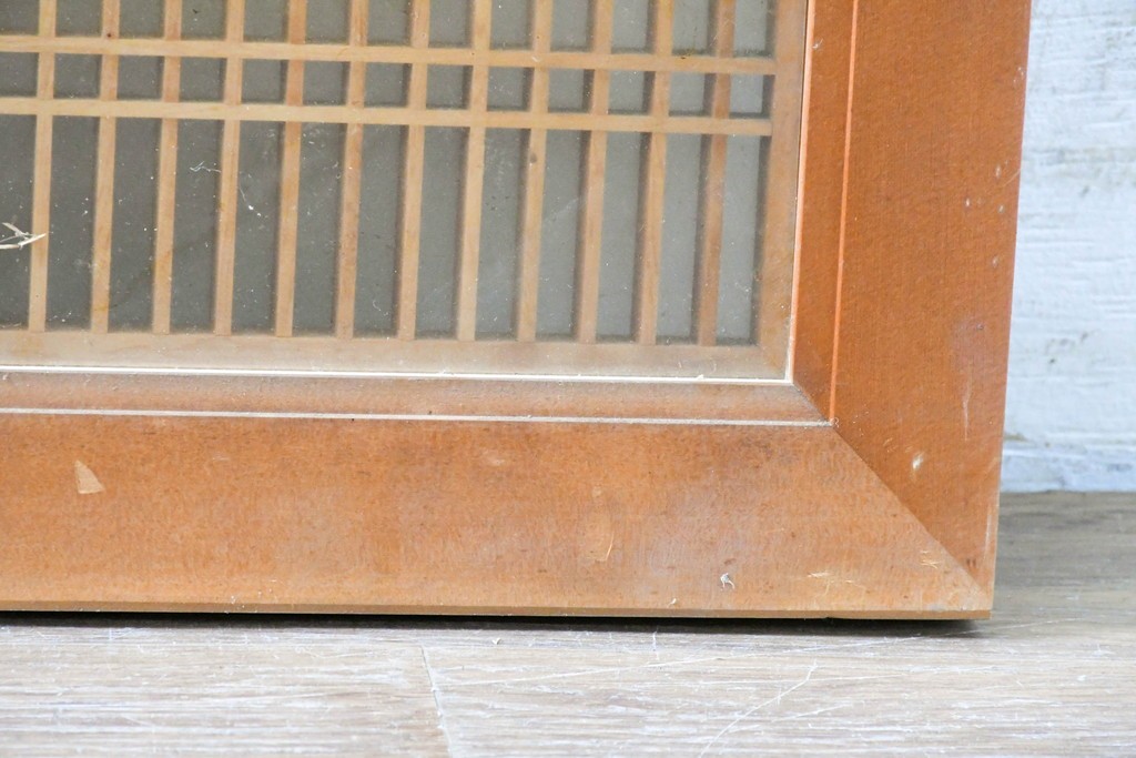 ヴィンテージ建具　昭和後期　細身の桟で多彩な幾何学模様を表した欄間2枚セット　(R-090715)