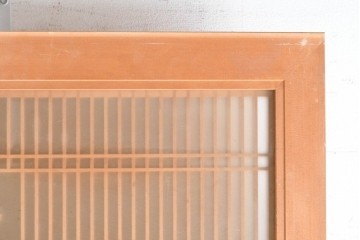 ヴィンテージ建具　昭和後期　両面ガラス　桐麻文様の組子が美しく連なる欄間2枚セット　(R-090716)