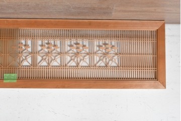 ヴィンテージ建具　昭和後期　両面ガラス　桐麻文様の組子が美しく連なる欄間2枚セット　(R-090716)
