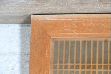 ヴィンテージ建具　昭和後期　両面ガラス　桐麻文様の組子が美しく連なる欄間2枚セット　(R-090716)