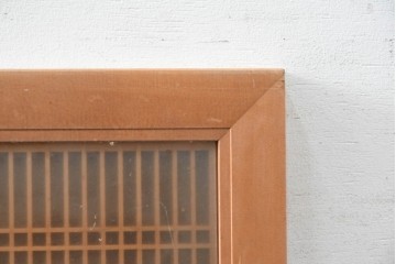 ヴィンテージ建具　昭和後期　両面ガラス　桐麻文様の組子が美しく連なる欄間2枚セット　(R-090716)