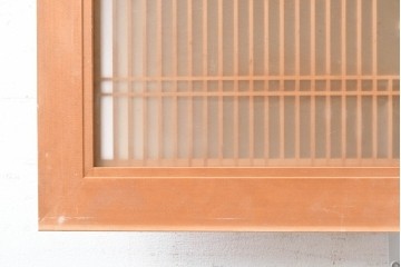 ヴィンテージ建具　昭和後期　両面ガラス　桐麻文様の組子が美しく連なる欄間2枚セット　(R-090716)