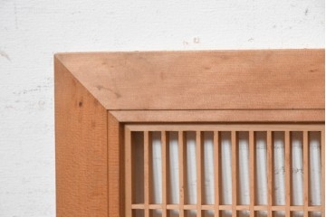 ヴィンテージ建具　昭和後期　両面ガラス　桐麻文様の組子が美しく連なる欄間2枚セット　(R-090716)