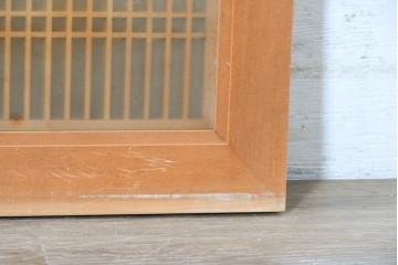 ヴィンテージ建具　昭和後期　両面ガラス　桐麻文様の組子が美しく連なる欄間2枚セット　(R-090716)
