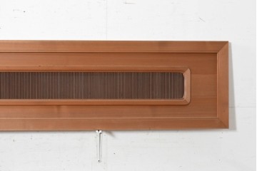 ヴィンテージ建具　昭和中期　細かな縦格子と木目が端正な欄間2枚セット　(R-090717)