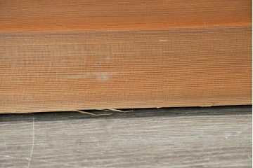 ヴィンテージ建具　昭和中期　細かな縦格子と木目が端正な欄間2枚セット　(R-090717)