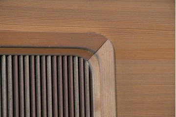 ヴィンテージ建具　昭和中期　細かな縦格子と木目が端正な欄間2枚セット　(R-090717)