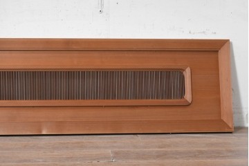 ヴィンテージ建具　昭和中期　細かな縦格子と木目が端正な欄間2枚セット　(R-090717)
