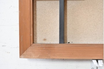 ヴィンテージ建具　昭和中期　黒い直線意匠と細かな縦格子を組み合わせた和モダンな欄間2枚セット　(R-090718)