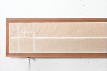 ヴィンテージ建具　昭和中期　黒い直線意匠と細かな縦格子を組み合わせた和モダンな欄間2枚セット　(R-090718)