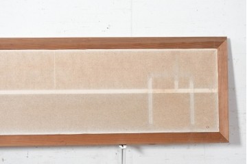 ヴィンテージ建具　昭和中期　黒い直線意匠と細かな縦格子を組み合わせた和モダンな欄間2枚セット　(R-090718)