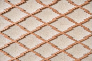 ヴィンテージ建具　昭和中期　菱形模様の組子が連なる欄間1枚　(R-090720)