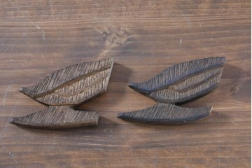 ヴィンテージ建具　昭和中期　最高級品　両脇に梅と松の彫刻を配した組子欄間2枚セット　(R-090722)