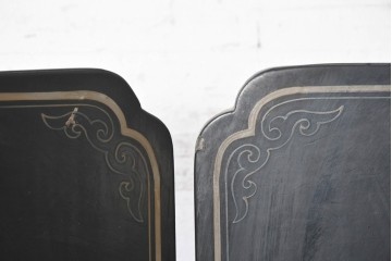 アジアンヴィンテージ　中国美術屏風　花瓶図・花鳥図　華やかな色彩と立体感が楽しめる玉石象嵌衝立　(R-090736)