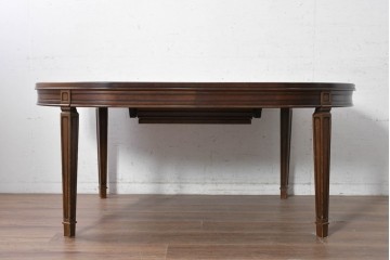 中古　maruni(マルニ木工)　地中海ロイヤルシリーズ(ROYAL)　オーバル型の天板と端正な装飾が上品な伸長式ダイニングテーブル　定価約53万円　(R-090738)