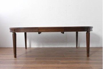 中古　maruni(マルニ木工)　地中海ロイヤルシリーズ(ROYAL)　オーバル型の天板と端正な装飾が上品な伸長式ダイニングテーブル　定価約53万円　(R-090738)
