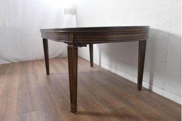 中古　maruni(マルニ木工)　地中海ロイヤルシリーズ(ROYAL)　オーバル型の天板と端正な装飾が上品な伸長式ダイニングテーブル　定価約53万円　(R-090738)