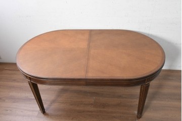 中古　maruni(マルニ木工)　地中海ロイヤルシリーズ(ROYAL)　オーバル型の天板と端正な装飾が上品な伸長式ダイニングテーブル　定価約53万円　(R-090738)