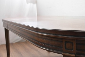 中古　maruni(マルニ木工)　地中海ロイヤルシリーズ(ROYAL)　オーバル型の天板と端正な装飾が上品な伸長式ダイニングテーブル　定価約53万円　(R-090738)