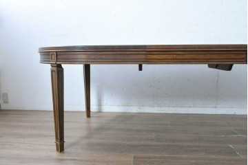 中古　maruni(マルニ木工)　地中海ロイヤルシリーズ(ROYAL)　オーバル型の天板と端正な装飾が上品な伸長式ダイニングテーブル　定価約53万円　(R-090738)