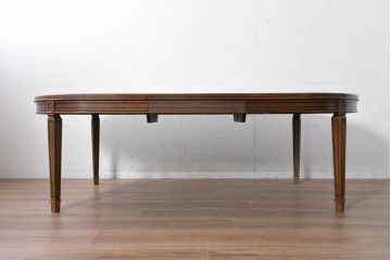 中古　maruni(マルニ木工)　地中海ロイヤルシリーズ(ROYAL)　オーバル型の天板と端正な装飾が上品な伸長式ダイニングテーブル　定価約53万円　(R-090738)