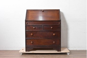 和製ヴィンテージ　美品　松本民芸家具　#308型　収納力のある上品なライティングビューロー　定価約45万円　(R-090751)