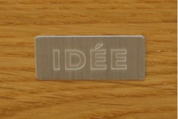 中古　美品　IDEE(イデー)　DIMANCHE SOFA(ディモンシュ ソファ)　ブラウンレザーとオーク材の組み合わせが上品な3人掛けソファ　(R-090762)