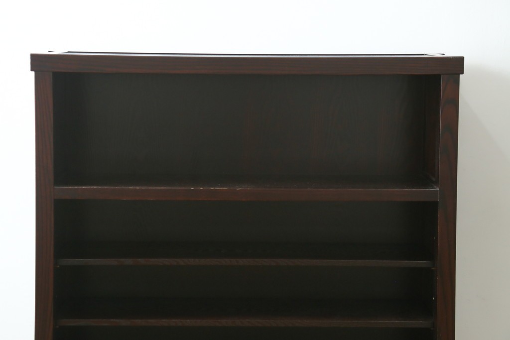中古　美品　タモ材　端正な縦格子が魅力の和モダンな戸棚　(R-090763)