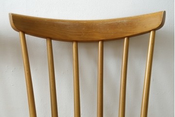 和製ヴィンテージ　秋田木工　ハンナチェア　すっきりとしたウィンザースタイルのダイニングチェア2脚セット　(R-090771)