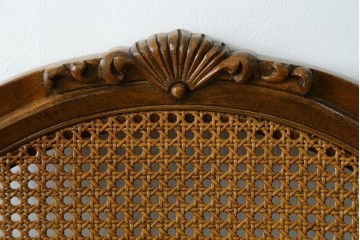 中古　美品!!　DREXEL HERITAGE(ドレクセルヘリテイジ)　Cameo Classics(キャメオクラシックス)　マホガニー材　ラタン編みと花柄ファブリックが上品なアームチェア　定価約35万円　(R-090773)
