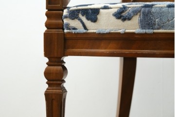 中古　美品!!　DREXEL HERITAGE(ドレクセルヘリテイジ)　Cameo Classics(キャメオクラシックス)　マホガニー材　ラタン編みと花柄ファブリックが上品なアームチェア　定価約35万円　(R-090773)