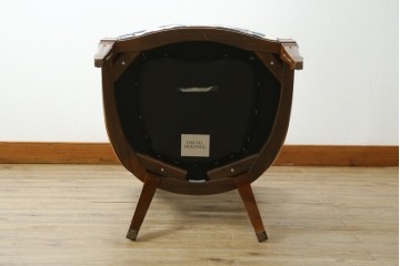 中古　美品!!　DREXEL HERITAGE(ドレクセルヘリテイジ)　Cameo Classics(キャメオクラシックス)　マホガニー材　ラタン編みと花柄ファブリックが上品なアームチェア　定価約35万円　(R-090773)