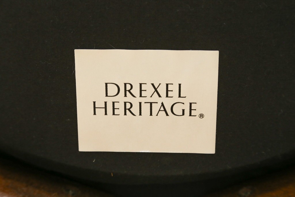 中古　美品!!　DREXEL HERITAGE(ドレクセルヘリテイジ)　Cameo Classics(キャメオクラシックス)　マホガニー材　ラタン編みと花柄ファブリックが上品なアームチェア　定価約35万円　(R-090773)