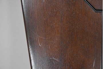 中古　廃番モデル　星野民芸(星野民藝)　桜材　個性的なデザインのダイニングチェア2脚セット　(R-090776)