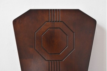 中古　廃番モデル　星野民芸(星野民藝)　桜材　個性的なデザインのダイニングチェア2脚セット　(R-090776)