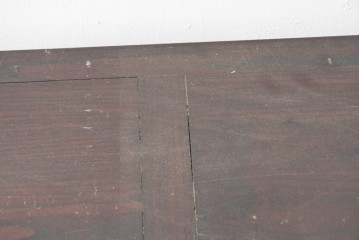 中古　国産職人手作り　栗材　水屋箪笥上段　縦格子戸が上品なサイドボード　(R-090784)