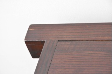 中古　国産職人手作り　栗材　水屋箪笥下段　4杯の引き出しと格子戸を備えた上品なサイドボード　(R-090785)