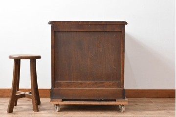 和製ヴィンテージ　北海道民芸家具　上品な佇まいのサイドキャビネット　(R-090788)