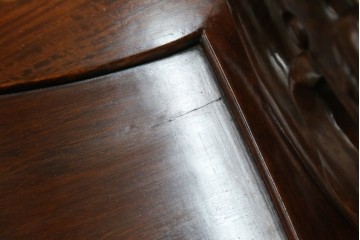 和製ヴィンテージ　螺鈿(ラデン)細工と象嵌が華やかなアームチェア　(R-090798)