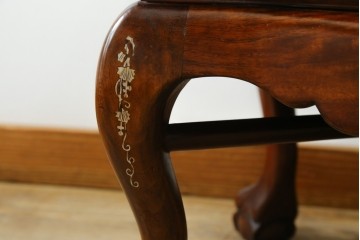 和製ヴィンテージ　螺鈿(ラデン)細工と象嵌が華やかなアームチェア　(R-090798)