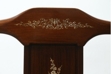 和製ヴィンテージ　螺鈿(ラデン)細工と象嵌が華やかなアームチェア　(R-090798)