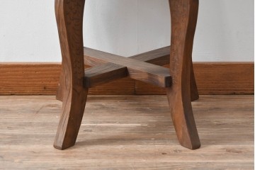 中古　美品　軽井沢彫　葡萄(ブドウ)の立体的な木彫が美しいダイニングチェア　(R-090803)