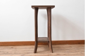 中古　美品　伝統工芸　軽井沢彫　桜の立体的な木彫が美しい花台　(R-090804)