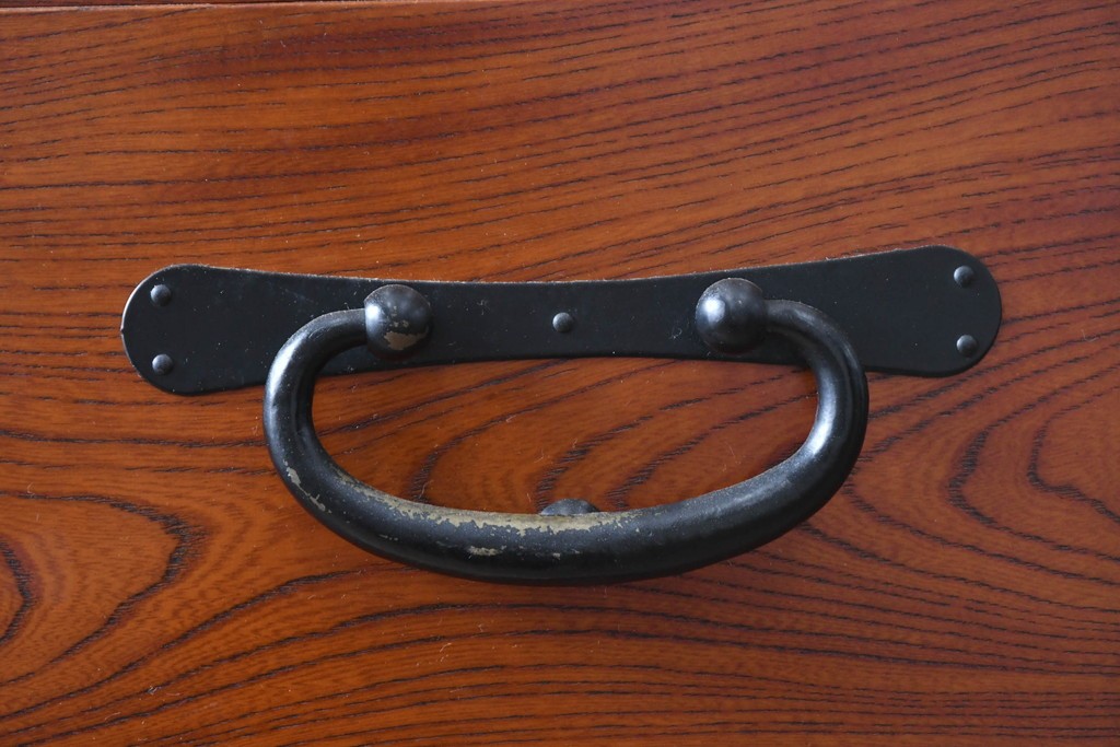 中古　美品　高級品　国産　職人手作り工芸家具　前面(欅材)　内部(桐材)　時代箪笥風チェスト　(R-090805)