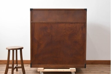 中古　美品　高級品　国産　職人手作り工芸家具　前面(欅材)　内部(桐材)　時代箪笥風チェスト　(R-090805)