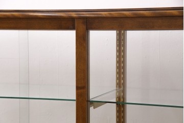 中古　特大　最高級品　曲面ガラス　パーケットが魅力的なオーバルデザインのガラスケース　(R-090807)