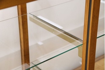 中古　特大　最高級品　曲面ガラス　パーケットが魅力的なオーバルデザインのガラスケース　(R-090807)